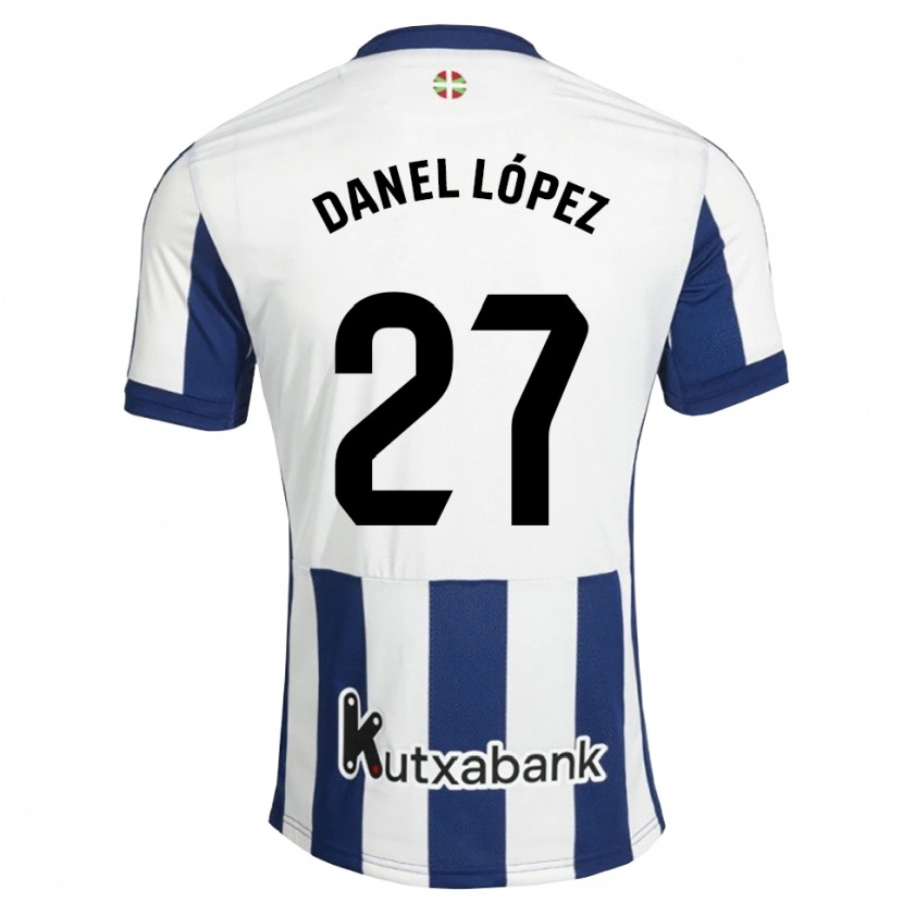 Danxen Hombre Camiseta Danel López #27 Azul Marino Blanco Dorado 1ª Equipación 2026/27 La Camisa