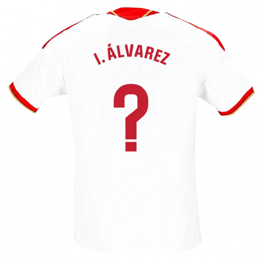 Danxen Hombre Camiseta Isabel Álvarez #0 Blanco Rojo 1ª Equipación 2026/27 La Camisa
