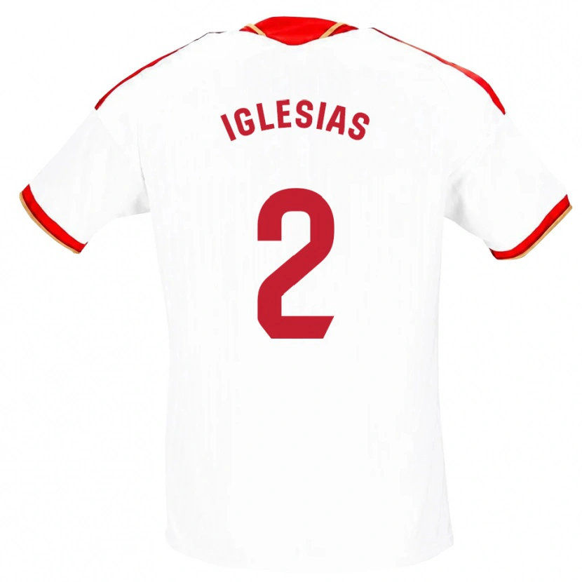 Danxen Hombre Camiseta Juan Iglesias #2 Blanco Rojo 1ª Equipación 2026/27 La Camisa