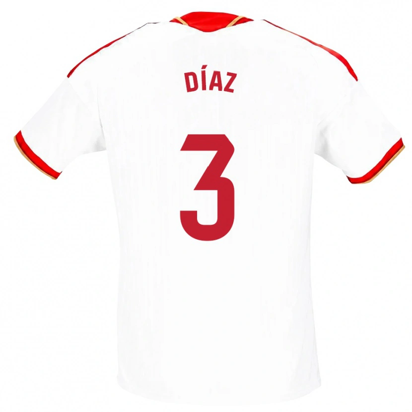 Danxen Hombre Camiseta Julio Díaz #3 Blanco Rojo 1ª Equipación 2026/27 La Camisa