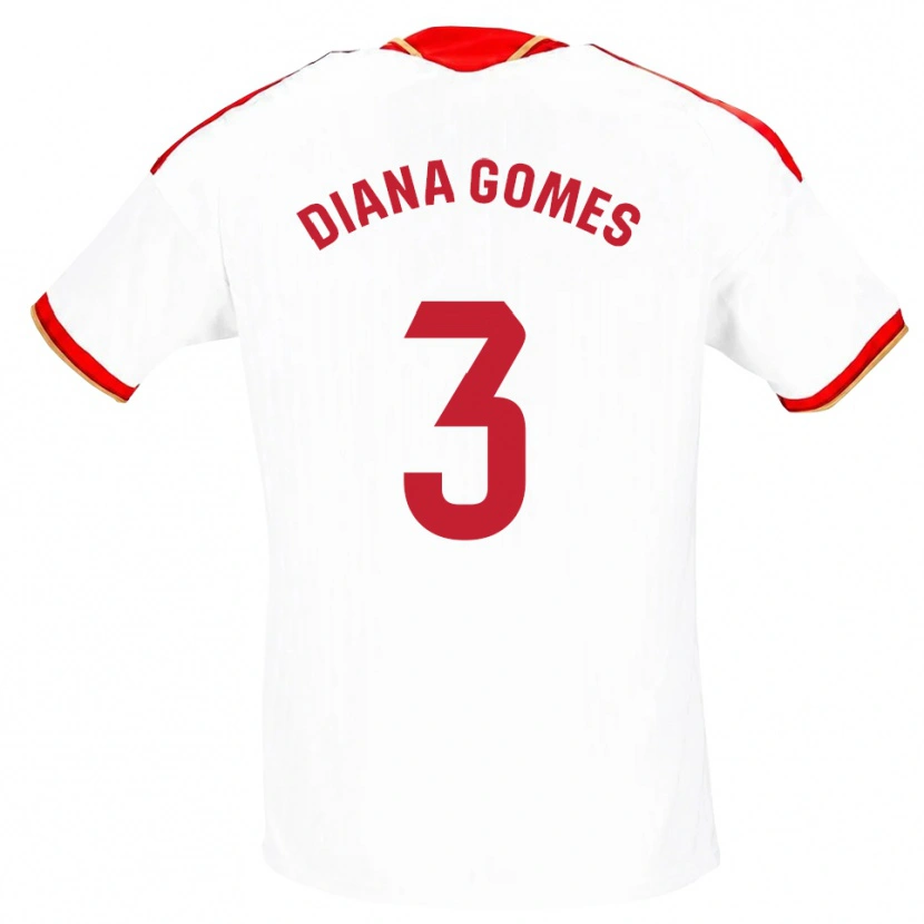 Danxen Hombre Camiseta Diana Catarina Ribeiro Gomes #3 Blanco Rojo 1ª Equipación 2026/27 La Camisa