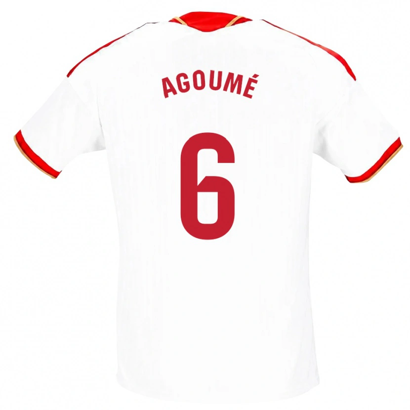 Danxen Hombre Camiseta Lucien Agoumé #6 Blanco Rojo 1ª Equipación 2026/27 La Camisa
