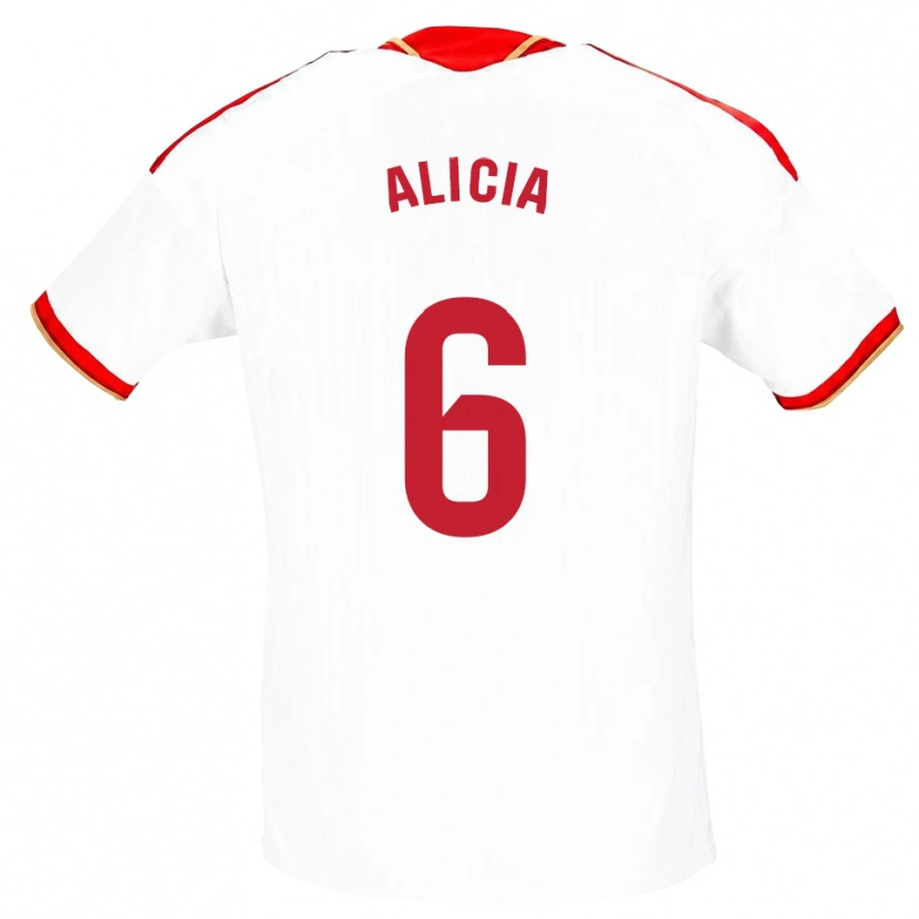 Danxen Hombre Camiseta Alicia Redondo #6 Blanco Rojo 1ª Equipación 2026/27 La Camisa