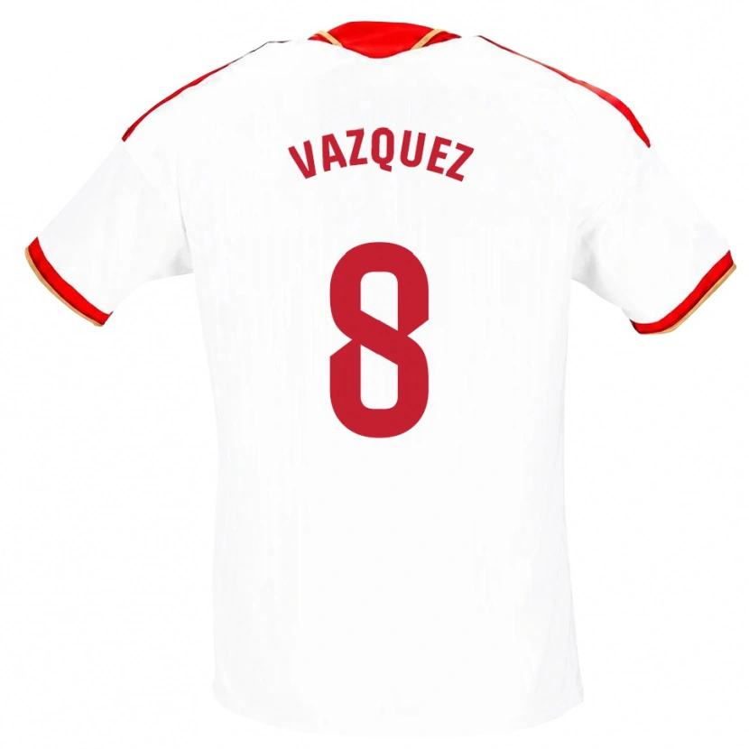 Danxen Hombre Camiseta Manolo Vazquez #8 Blanco Rojo 1ª Equipación 2026/27 La Camisa