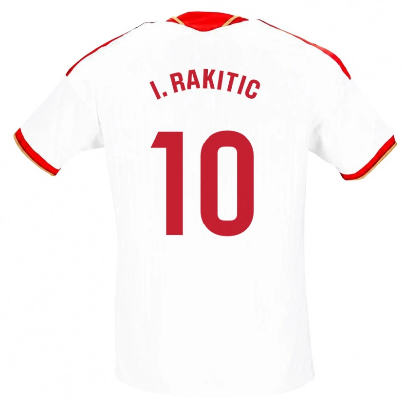 Danxen Hombre Camiseta Ivan Rakitic #10 Blanco Rojo 1ª Equipación 2026/27 La Camisa