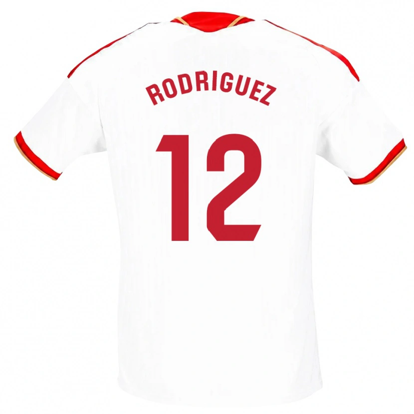 Danxen Hombre Camiseta Lucía María Rodríguez Herrero #12 Blanco Rojo 1ª Equipación 2026/27 La Camisa