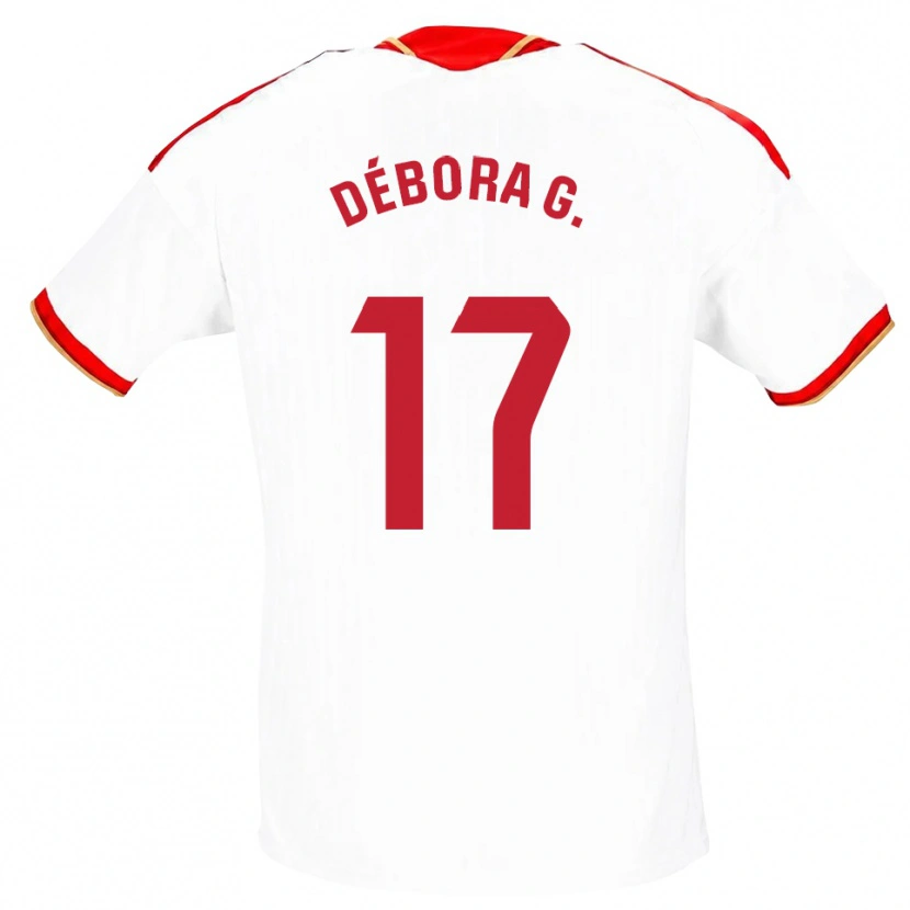 Danxen Hombre Camiseta Débora García Mateo #17 Blanco Rojo 1ª Equipación 2026/27 La Camisa