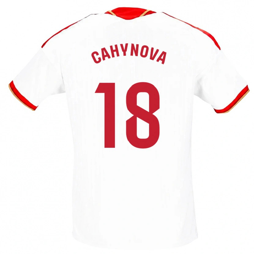 Danxen Hombre Camiseta Klara Cahynova #18 Blanco Rojo 1ª Equipación 2026/27 La Camisa