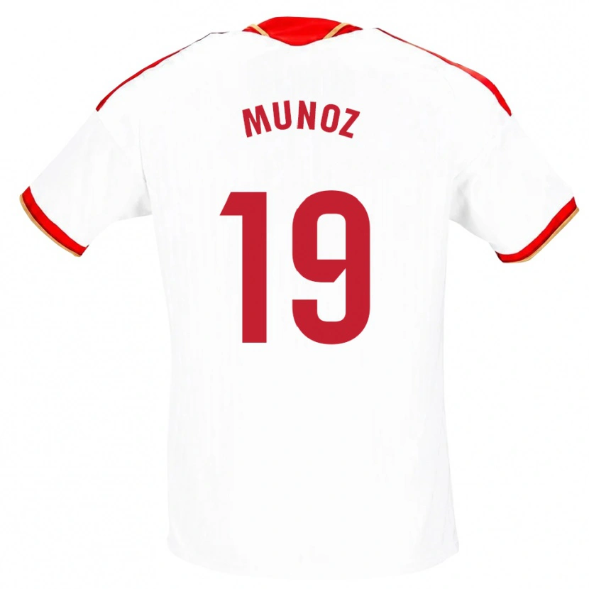 Danxen Hombre Camiseta Iker Muñoz #19 Blanco Rojo 1ª Equipación 2026/27 La Camisa