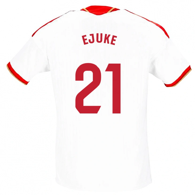 Danxen Hombre Camiseta Chidera Ejuke #21 Blanco Rojo 1ª Equipación 2026/27 La Camisa