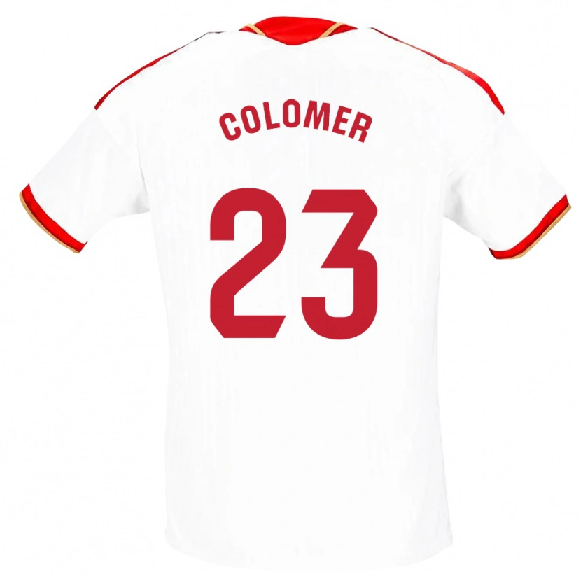 Danxen Hombre Camiseta Carlos Colomer #23 Blanco Rojo 1ª Equipación 2026/27 La Camisa