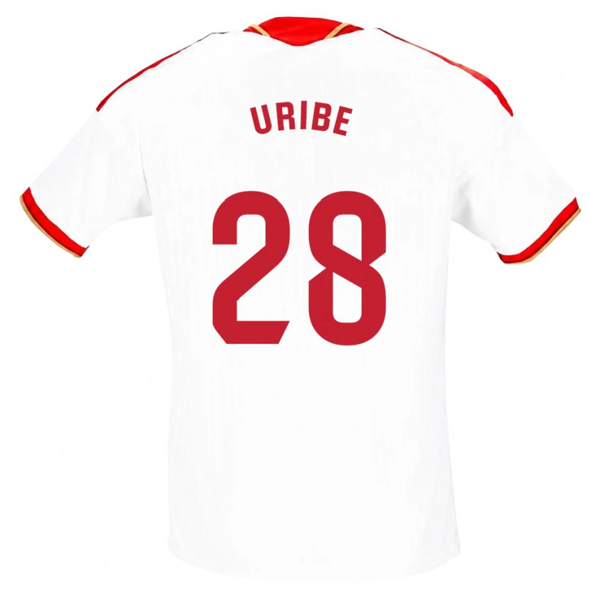 Danxen Hombre Camiseta Raúl Uribe #28 Blanco Rojo 1ª Equipación 2026/27 La Camisa