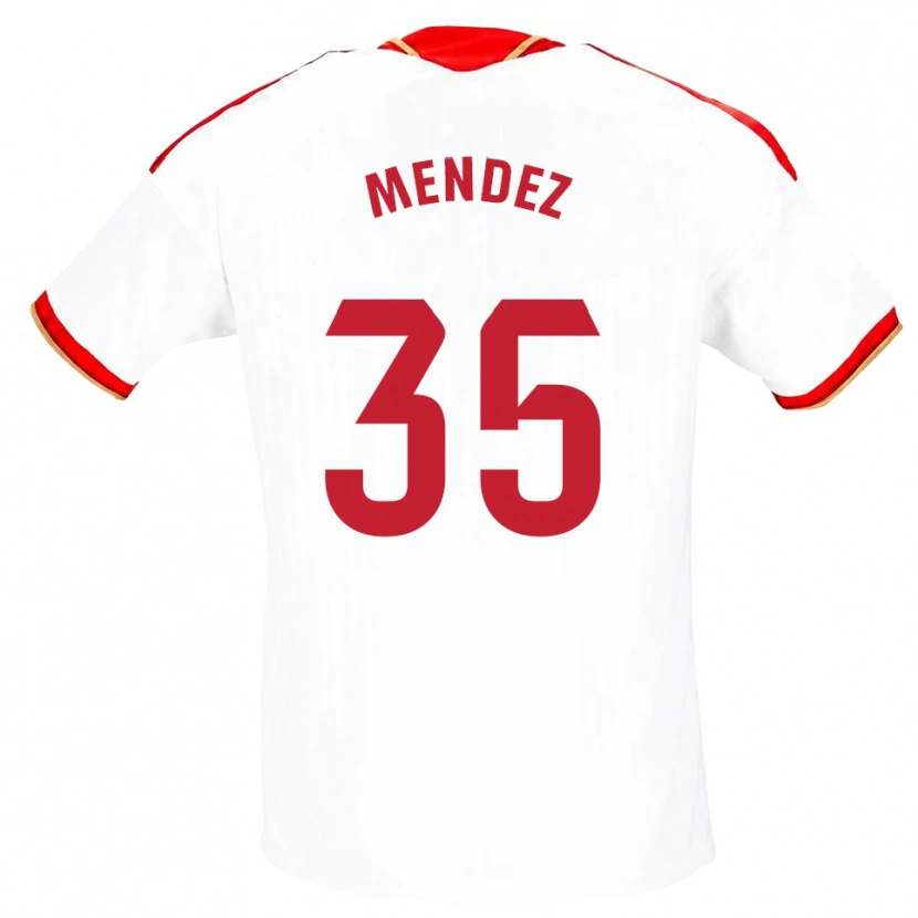 Danxen Hombre Camiseta Tomás Méndez #35 Blanco Rojo 1ª Equipación 2026/27 La Camisa