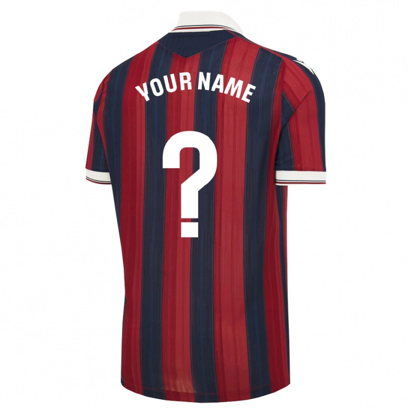 Danxen Hombre Camiseta Su Nombre #0 Azul Medianoche Rojo 1ª Equipación 2026/27 La Camisa