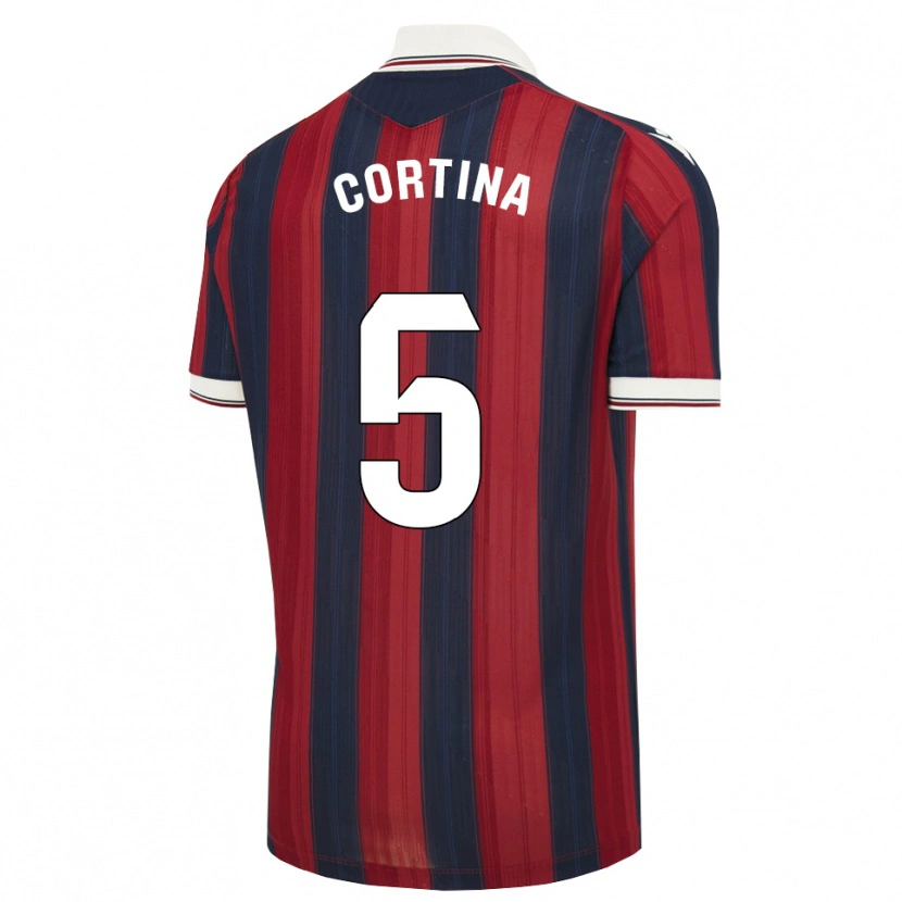 Danxen Hombre Camiseta Borja Cortina #5 Azul Medianoche Rojo 1ª Equipación 2026/27 La Camisa