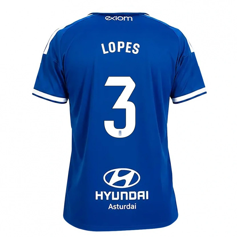 Danxen Hombre Camiseta Adrián Lopes #3 Azul Mediano Blanco 1ª Equipación 2026/27 La Camisa