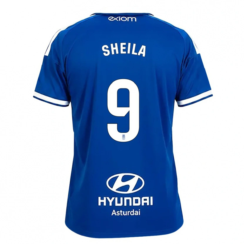 Danxen Hombre Camiseta Sheila Elorza Hernández #9 Azul Mediano Blanco 1ª Equipación 2026/27 La Camisa