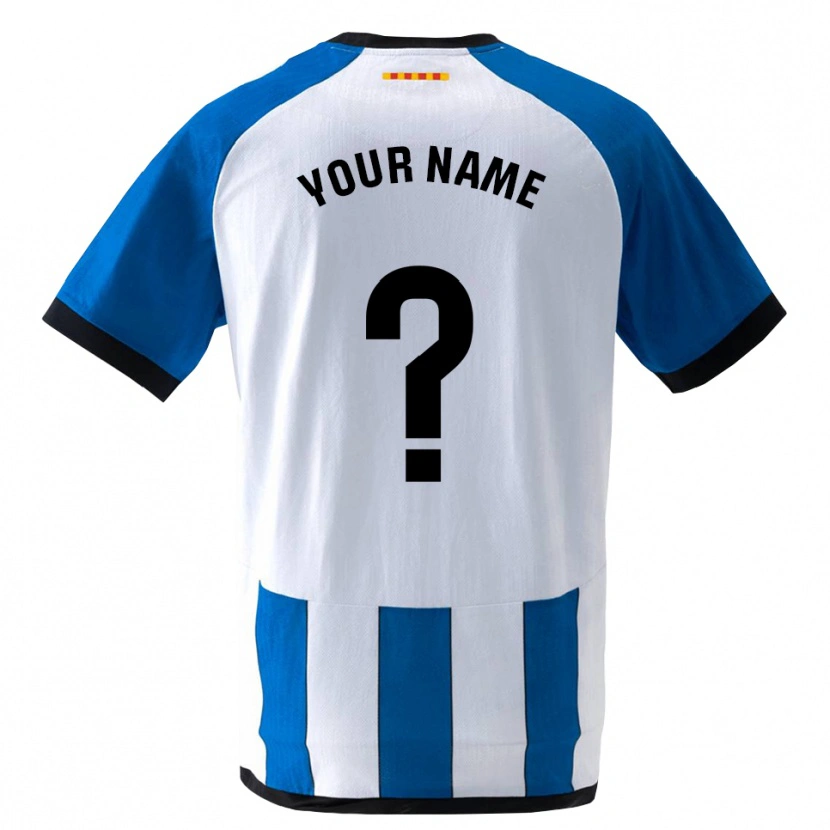 Danxen Hombre Camiseta Su Nombre #0 Azul Real Blanco 1ª Equipación 2026/27 La Camisa