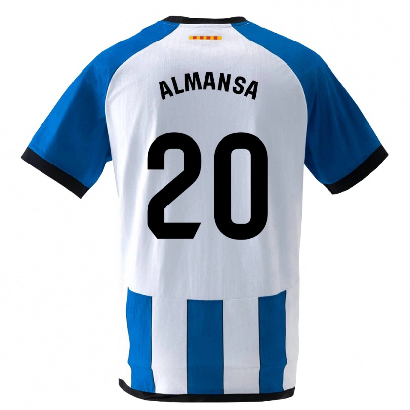 Danxen Hombre Camiseta Alex Almansa #20 Azul Real Blanco 1ª Equipación 2026/27 La Camisa
