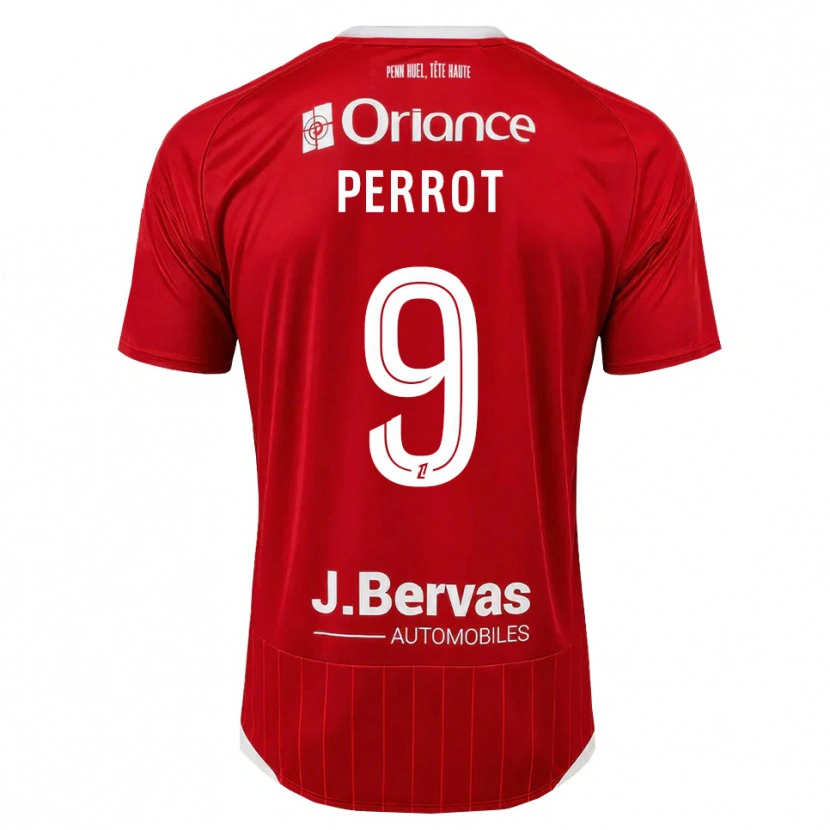 Danxen Hombre Camiseta Maël Perrot #9 Blanco Rojo 1ª Equipación 2026/27 La Camisa