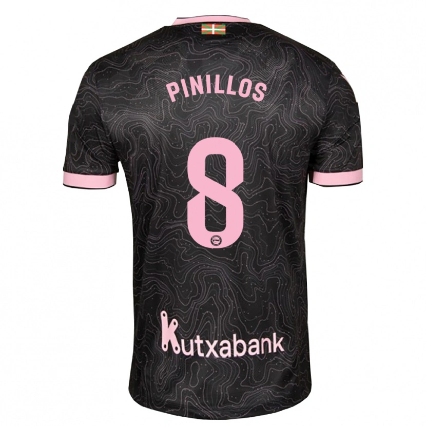 Danxen Hombre Camiseta Lander Pinillos #8 Negro Rosa 2ª Equipación 2026/27 La Camisa
