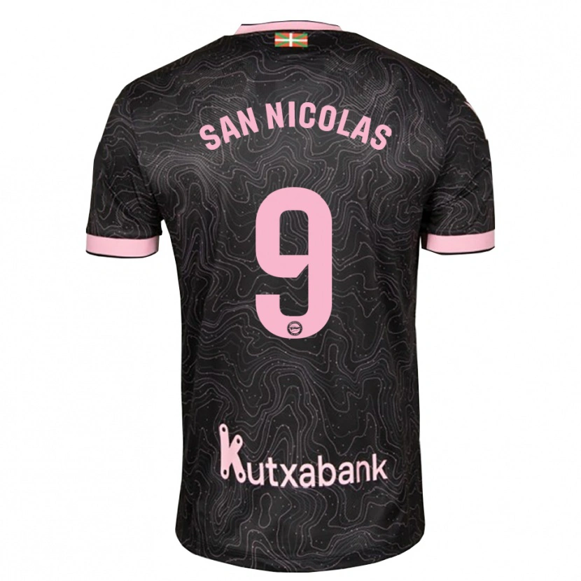 Danxen Hombre Camiseta Olga San Nicolás #9 Negro Rosa 2ª Equipación 2026/27 La Camisa
