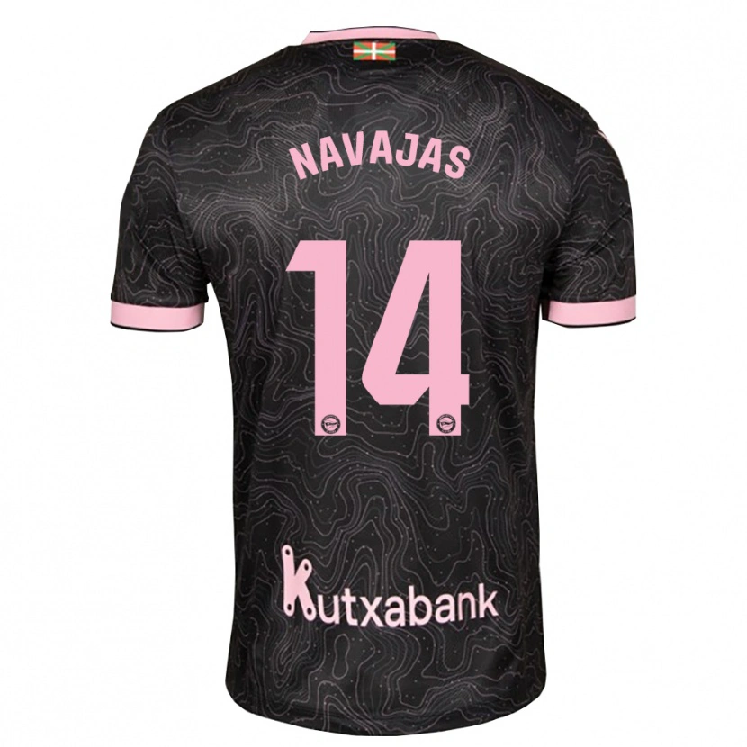 Danxen Hombre Camiseta Laura Navajas #14 Negro Rosa 2ª Equipación 2026/27 La Camisa