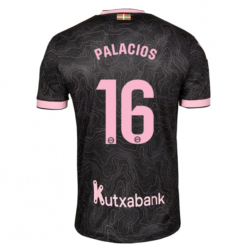 Danxen Hombre Camiseta Aser Palacios #16 Negro Rosa 2ª Equipación 2026/27 La Camisa