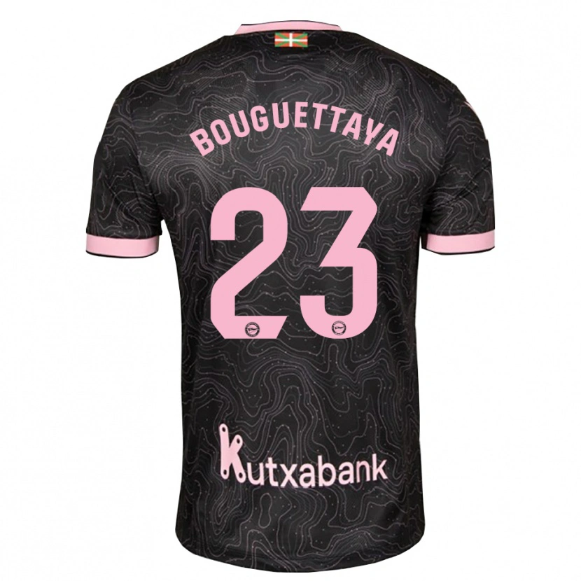Danxen Hombre Camiseta Tazghat Bouguettaya #23 Negro Rosa 2ª Equipación 2026/27 La Camisa