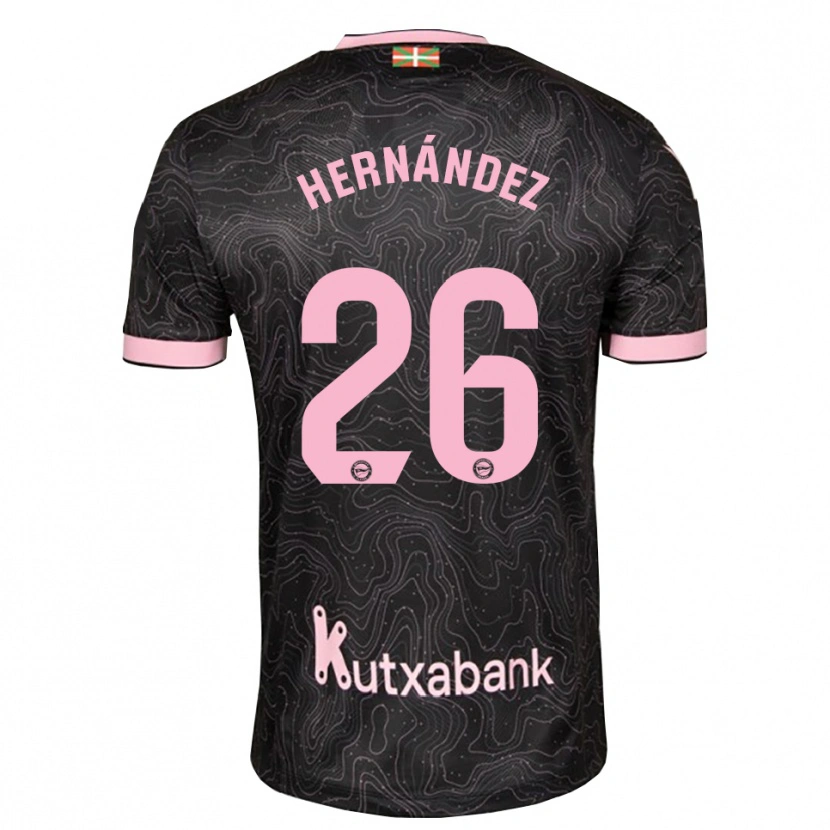 Danxen Hombre Camiseta Izei Hernández #26 Negro Rosa 2ª Equipación 2026/27 La Camisa