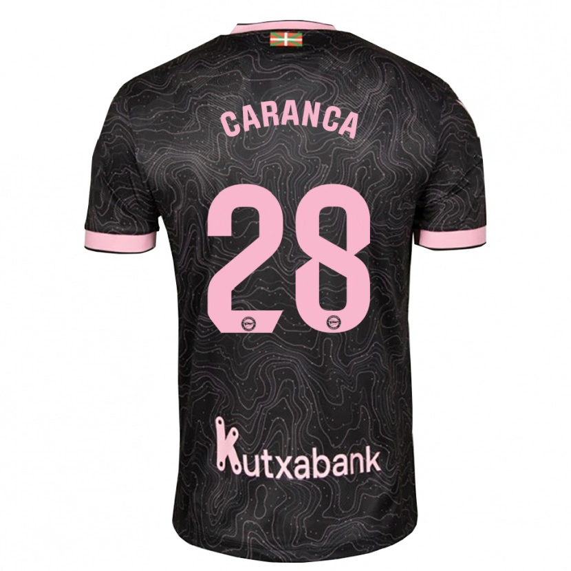 Danxen Hombre Camiseta Sara Caranca #28 Negro Rosa 2ª Equipación 2026/27 La Camisa