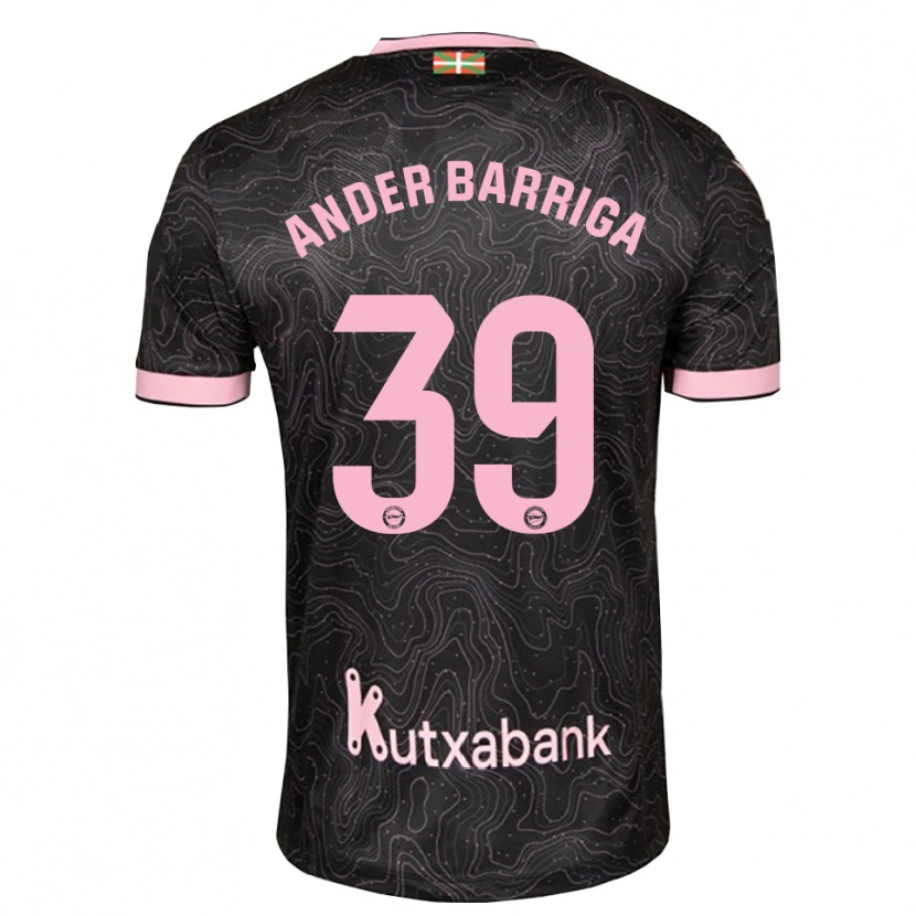 Danxen Hombre Camiseta Jon Ander Barriga #39 Negro Rosa 2ª Equipación 2026/27 La Camisa