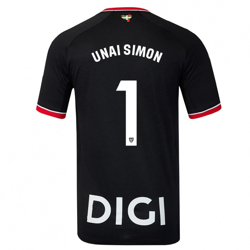 Danxen Hombre Camiseta Unai Simón #1 Negro Blanco Rojo 2ª Equipación 2026/27 La Camisa