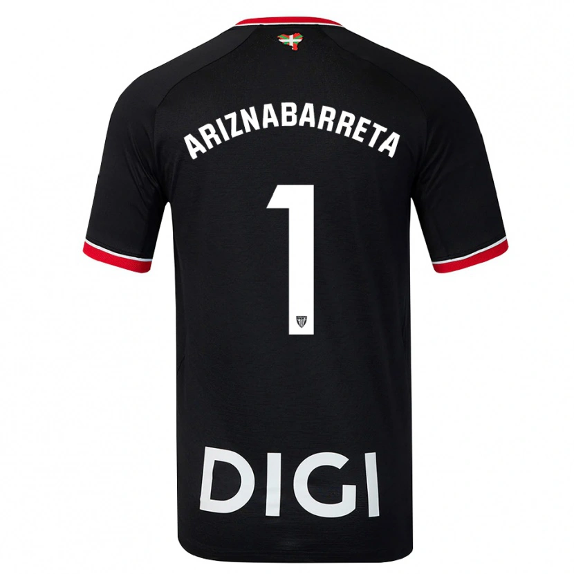 Danxen Hombre Camiseta Oier Ariznabarreta #1 Negro Blanco Rojo 2ª Equipación 2026/27 La Camisa
