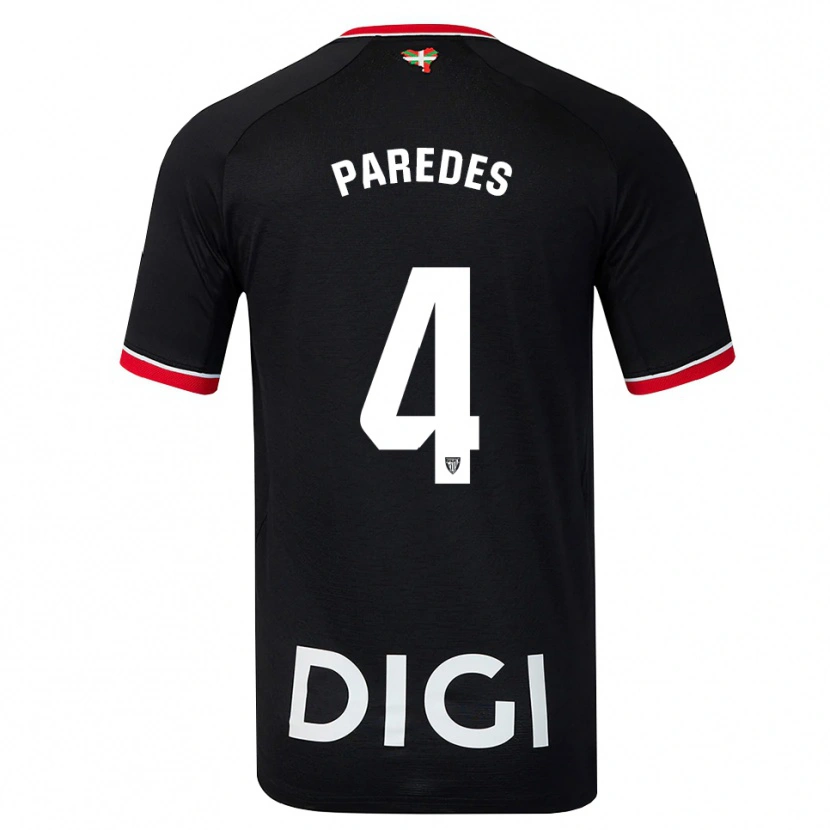 Danxen Hombre Camiseta Aitor Paredes #4 Negro Blanco Rojo 2ª Equipación 2026/27 La Camisa