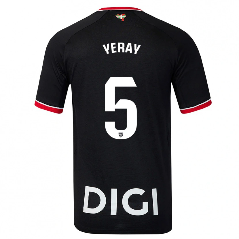Danxen Hombre Camiseta Yeray Álvarez #5 Negro Blanco Rojo 2ª Equipación 2026/27 La Camisa