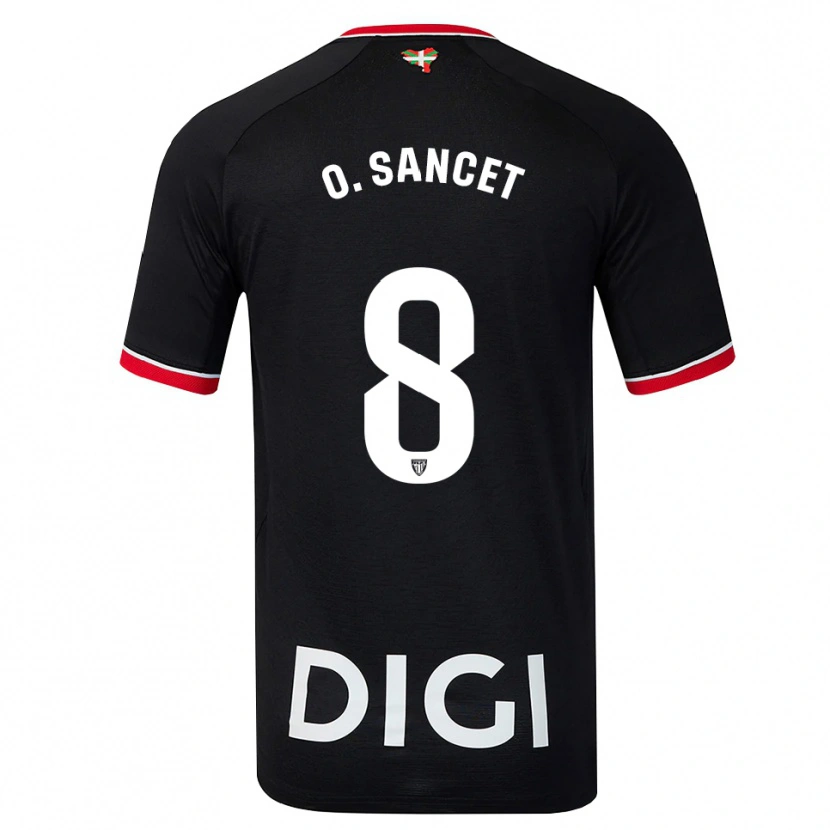 Danxen Hombre Camiseta Oihan Sancet #8 Negro Blanco Rojo 2ª Equipación 2026/27 La Camisa