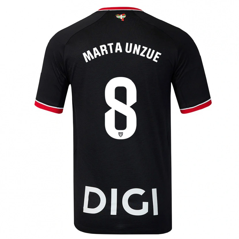 Danxen Hombre Camiseta Marta Unzué Urdániz #8 Negro Blanco Rojo 2ª Equipación 2026/27 La Camisa