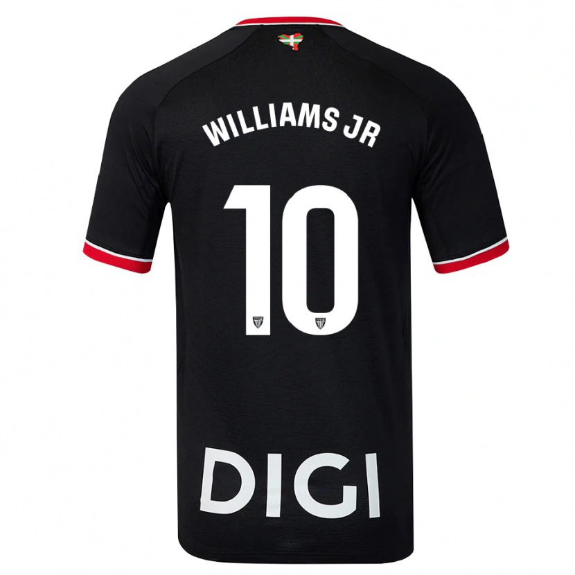 Danxen Hombre Camiseta Nico Williams #10 Negro Blanco Rojo 2ª Equipación 2026/27 La Camisa