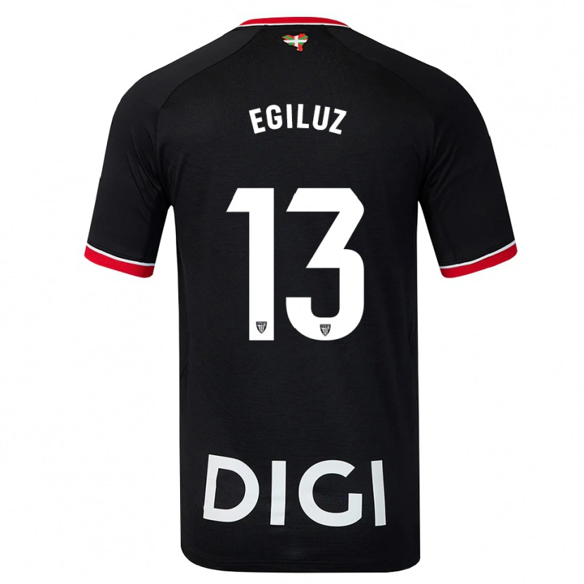Danxen Hombre Camiseta Unai Egiluz #13 Negro Blanco Rojo 2ª Equipación 2026/27 La Camisa