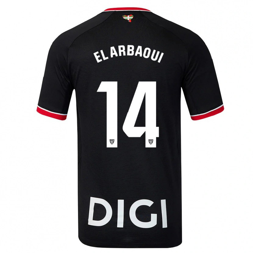 Danxen Hombre Camiseta Ilyas El Arbaoui #14 Negro Blanco Rojo 2ª Equipación 2026/27 La Camisa