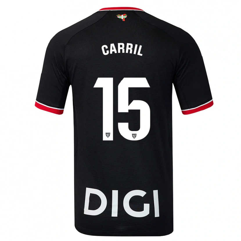 Danxen Hombre Camiseta Álex Carril #15 Negro Blanco Rojo 2ª Equipación 2026/27 La Camisa
