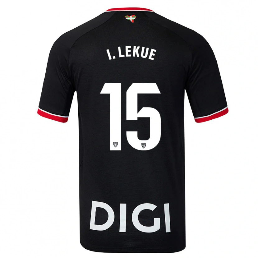 Danxen Hombre Camiseta Inigo Lekue #15 Negro Blanco Rojo 2ª Equipación 2026/27 La Camisa