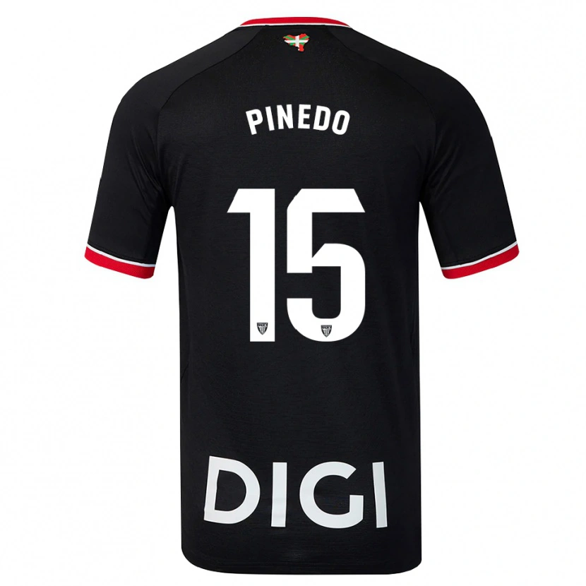 Danxen Hombre Camiseta Clara Pinedo Castresana #15 Negro Blanco Rojo 2ª Equipación 2026/27 La Camisa