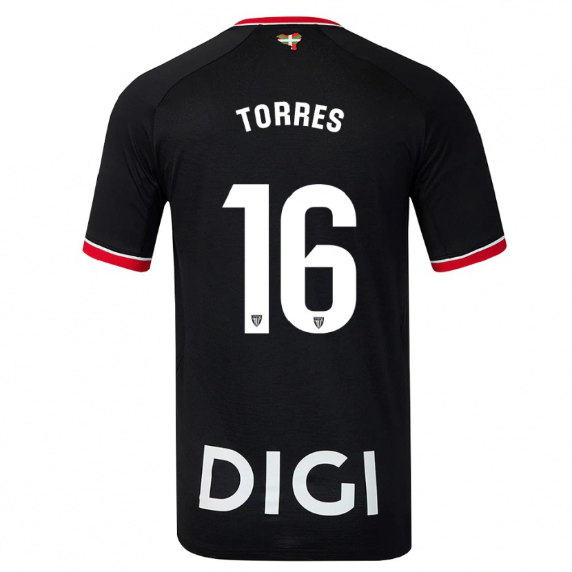 Danxen Hombre Camiseta Asier Torres #16 Negro Blanco Rojo 2ª Equipación 2026/27 La Camisa