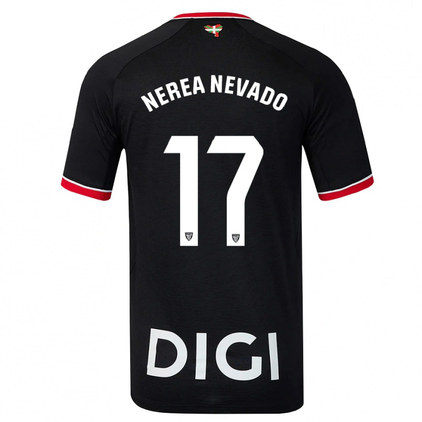 Danxen Hombre Camiseta Nerea Nevado Gómez #17 Negro Blanco Rojo 2ª Equipación 2026/27 La Camisa