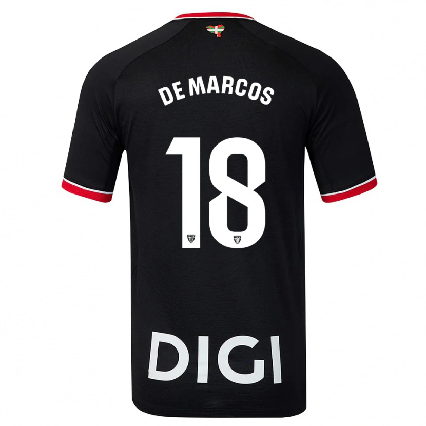 Danxen Hombre Camiseta Oscar De Marcos #18 Negro Blanco Rojo 2ª Equipación 2026/27 La Camisa