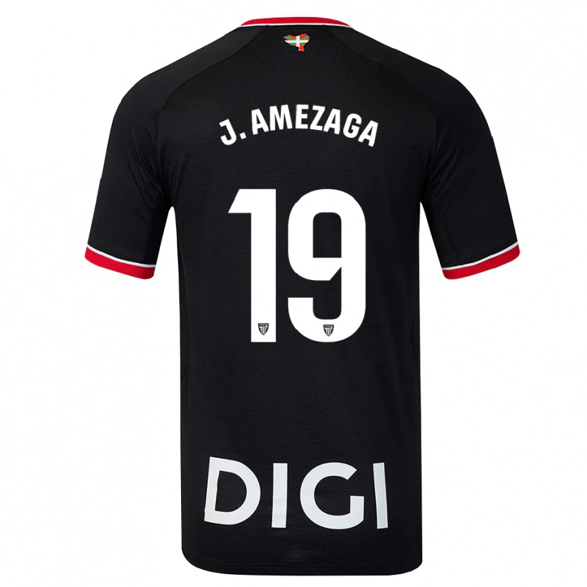 Danxen Hombre Camiseta Jone Amezaga #19 Negro Blanco Rojo 2ª Equipación 2026/27 La Camisa
