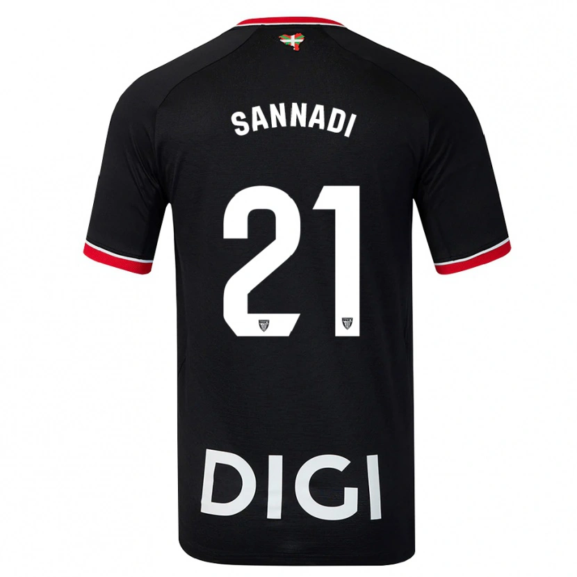 Danxen Hombre Camiseta Maroan Sannadi #21 Negro Blanco Rojo 2ª Equipación 2026/27 La Camisa