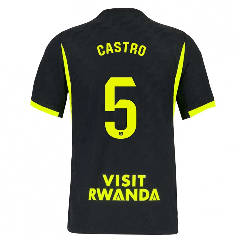 Danxen Hombre Camiseta Oscar Castro #5 Verde Brillante Negro 2ª Equipación 2026/27 La Camisa